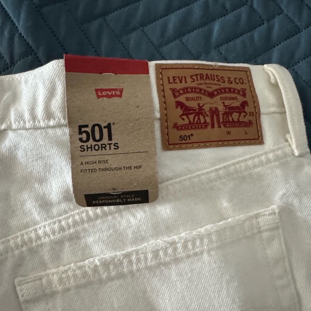 Levi's Classic White 501 Denim Shorts